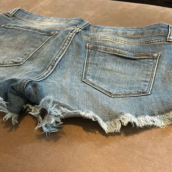STS Blu Distressed Blue Jean Shorts with Pom-Pom Trim - Picture 5 of 12